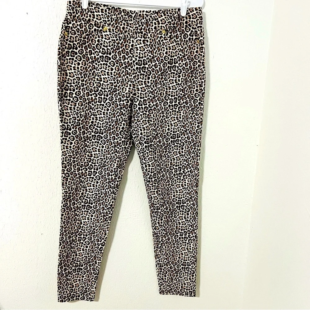 Michael Kors Women’s Leopard Print Black/Brown Jeggings Business Casual EUC